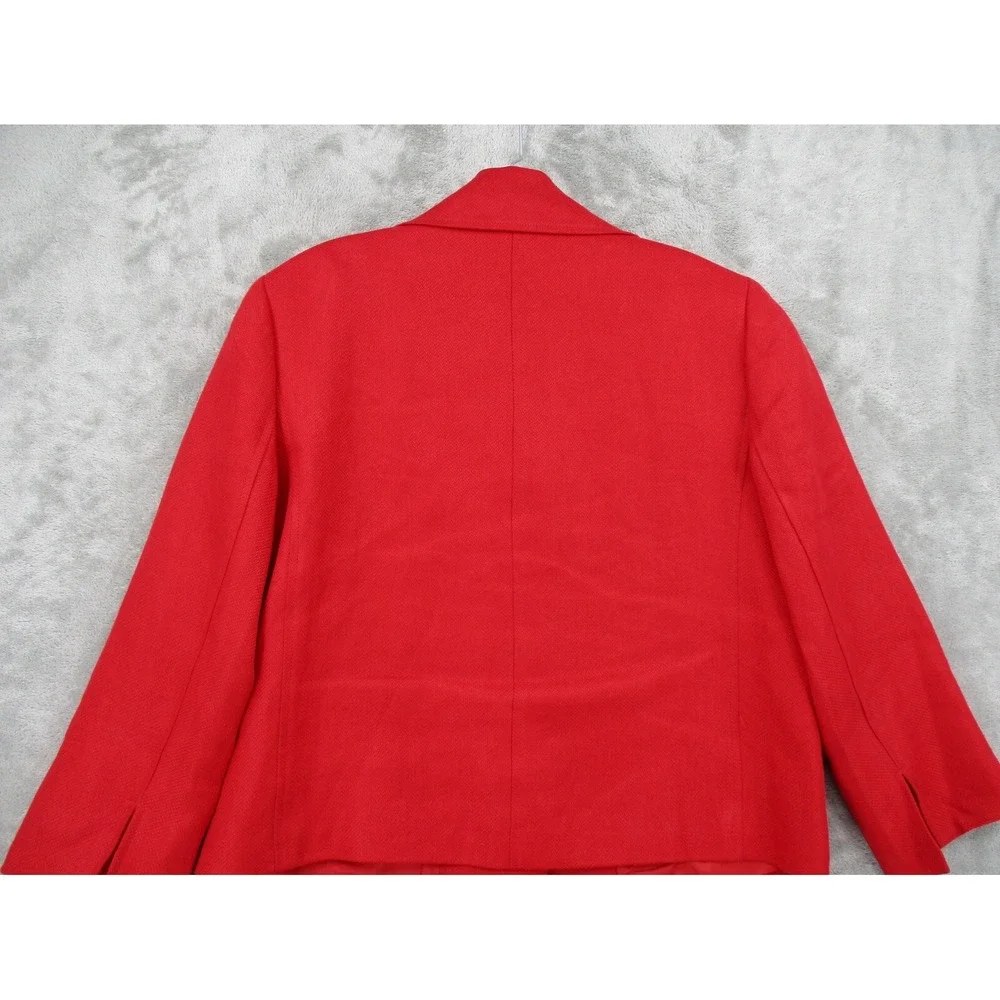 Ralph Lauren Jacket LRL 12 Linen Anchor‎ Buttons Nautical Lightweight Career Red